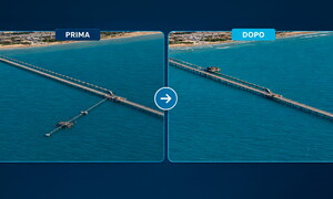Pontile di Gela prima e dopo